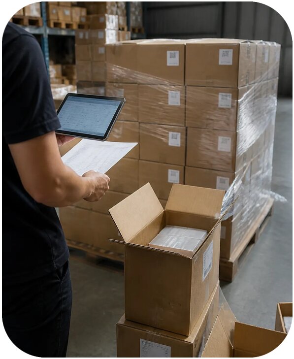 Проверка количества товара перед отправкой партии из Китая